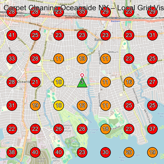 Carpet Cleaning Oceanside NY GeoGrid visibility map for Commercial Cleaning Service in Freeport
